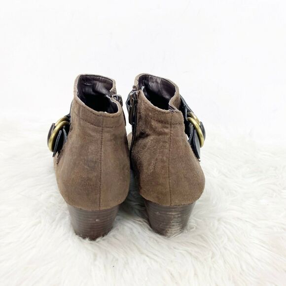 2/$30 Franco Sarto 9.5 M Womens Brown Faux Suede Gabie Ankle Booties - Picture 4 of 11